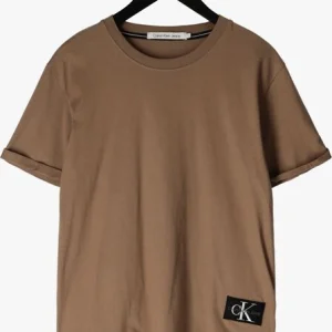 Calvin Klein T-shirt Badge Turn Up Sleeve En Marron Neuve avec étiquette 13