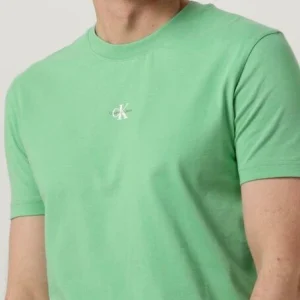 Calvin Klein T-shirt Micro Monolgo Tee En Vert l'unique style 11