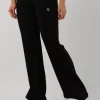 Calvin Klein Pantalon évasé Elongated Rib Pants En Noir Paris 17