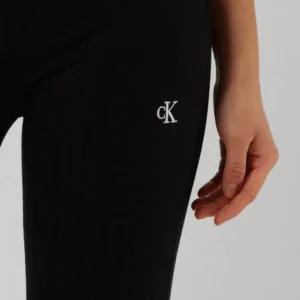 Calvin Klein Pantalon évasé Elongated Rib Pants En Noir Paris 11