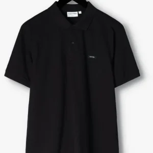 soldes en ligne Calvin Klein Polo Stretch Pique Slim Button Polo En Noir 13
