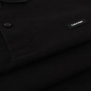 soldes en ligne Calvin Klein Polo Stretch Pique Slim Button Polo En Noir 15
