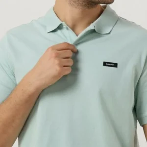 Calvin Klein Polo Stretch Pique Slim Button Polo Bleu Clair boutique en ligne 11