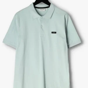 Calvin Klein Polo Stretch Pique Slim Button Polo Bleu Clair boutique en ligne 13