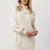 Calvin Klein Mini Robe Badge Loose Sweater Dress Blanc soldes magasin 17