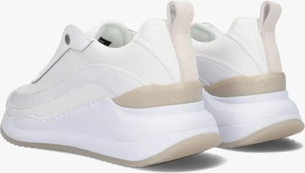 Calvin Klein Internal Wedge Baskets Basses En Blanc SOLDES TOUT À 4