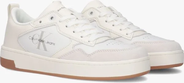 Calvin Klein Basket Cupsole Low Mono Dames Baskets Basses En Blanc pas cher en vente 3
