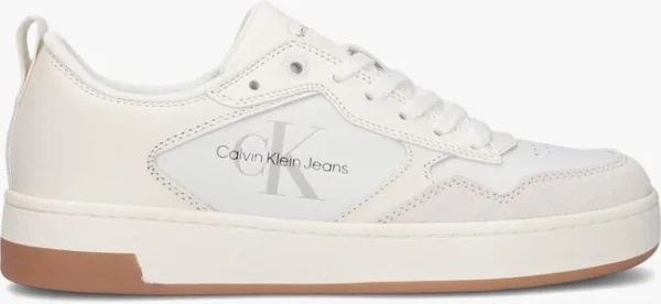 Calvin Klein Basket Cupsole Low Mono Dames Baskets Basses En Blanc pas cher en vente 1