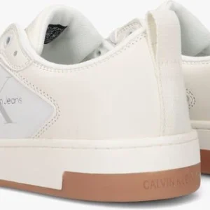 Calvin Klein Basket Cupsole Low Mono Dames Baskets Basses En Blanc pas cher en vente 11