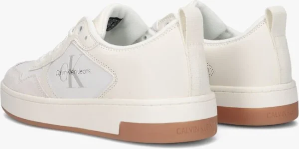 Calvin Klein Basket Cupsole Low Mono Dames Baskets Basses En Blanc pas cher en vente 4