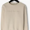 excellente qualité Calvin Klein Pull Ck Embroidery Logo Sweatshirt En Beige 13