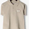 Calvin Klein Polo Badge Pique Ss Polo En Beige haute qualité 8
